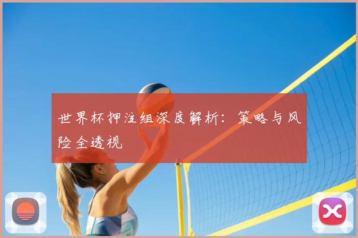 世界杯押注组深度解析：策略与风险全透视